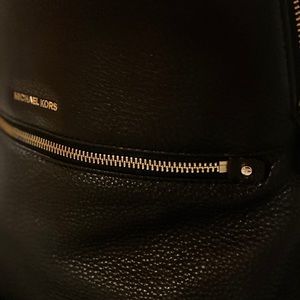 Michael Kors black leather backpack purse